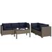 Keys 6-Piece Outdoor Conversation Set with Loveseat, Sofa, and Coffee Table in Summer Fog Wicker