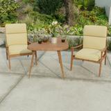 22" x 44" Beige Solid Outdoor Chair Cushion with Ties and Loop - 44'' L x 22'' W x 4'' H