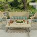 44" x 18" Grey Stripe Tufted Contoured Outdoor Wicker Bench Cushion - 18'' L x 44'' W x 4'' H