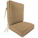 Sunbrella 22" x 45" Brown Solid Outdoor Deep Seat Chair Cushion Set with Ties - 45'' L x 22'' W x 4'' H