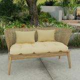 18" x 12" Beige Solid Outdoor Lumbar Throw Pillow (Set of 2) - 12'' L x 18'' W x 4'' H