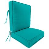 Sunbrella 22" x 45" Turquoise Solid Outdoor Deep Seat Chair Cushion Set with Ties - 45'' L x 22'' W x 4'' H