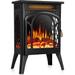 16 Inch Electric Fireplace, Freestanding Fireplace Stove with 3D Flame Effect,Remote, Black