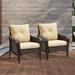 Outdoor Patio Wicker Dining Sofa Chairs Set of 2