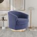 Modern Swivel Accent Barrel Chair With Gold Stainless Steel Base