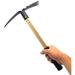 Hand Mini Garden Hoes Dual Headed Weeding Tool - Carbon Steel Hoe/Tine Cultivator 3 Prongs Combo Garden Tools with Wood Handle (3 Prongs)