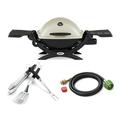 Weber Q 2200 Gas Grill - LP Gas (Titanium) with Adapter Hose and Tool Set