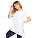Plus Size Women's Short-Sleeve Asymmetrical Tunic by June+Vie in White (Size 26/28)
