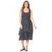 Plus Size Women's Georgette Flyaway Midi Dress by Catherines in Black Dot (Size 5X)