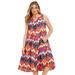 Plus Size Women's Sleeveless Swing Dress by June+Vie in Multi Medallion Ikat (Size 10/12)