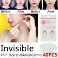 Herrnalise 40 Pieces Face Lift Tape Face Lifting Sticker Invisible Thin Face Stickers V-Shape Face Lift Tape Make-up Face Lift Tools for Face