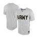 Men's Nike White/Black Army Black Knights Pinstripe Replica Full-Button Baseball Jersey