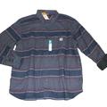 Carhartt Shirts | Carhartt Gray Striped Fleece Lined Flannel Shacket Shirt Rugged Mens 2xl 3xl Nwt | Color: Blue/Gray | Size: Various