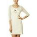 Anthropologie Dresses | Bordeaux Anthropologie Womens Ivory 3/4 Sleeve Terry Lace Frost Dress Size Small | Color: Red | Size: S