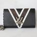 Louis Vuitton Bags | Louis Vuitton Lv Twist Lock Wallet Purse Blk Epi Leather Monogram Bag Host Pick | Color: Black/White | Size: 7.5 X 4.5 X 1.25