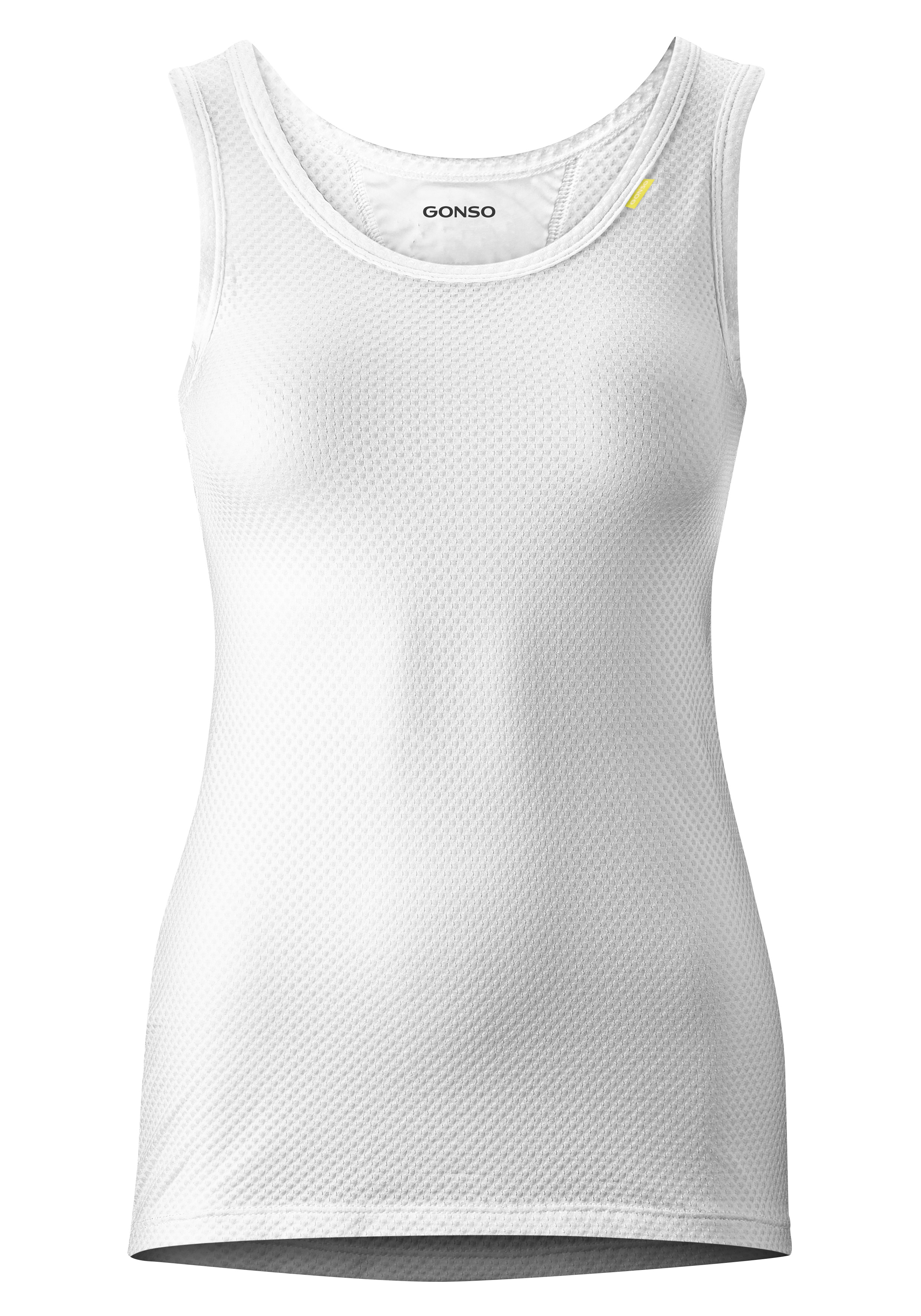 Funktionsshirt GONSO "Base Shirt Sleeveless W", Damen, Gr. 42, weiß, 89% Polypropylen, 11% Elastan, Rundhals, Shirts, Damen Fahrrad-Unterhemd, elastisch und atmungsaktiv, Rundhals Radshirt Image