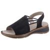 Riemchensandale ARA "HAWAII", Damen, Gr. 37, blau (dunkelblau), Veloursleder, feminin, Schuhe, Sommerschuh, Sandalette, Keilabsatz, mit Stretch-Bänder, G-Weite