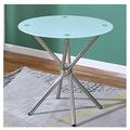 Round Toughened Glass Dining Table With Chrome Metal Legs Compact Space Saving Kitchen Dining Table Restaurants Pub Office & Café(Size:Round 80cm,Color:A)