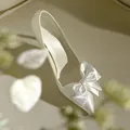Chaussures à talons hauts pointues pour filles Stiletto simple Élégant Blanc Mariage ix