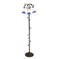 Meyda Lighting Blue and White Pond Lily 58 Inch Floor Lamp - 255142