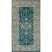 Green Floral Oushak Turkish Rug Handmade Vegetable Dye Wool Carpet - 2'0" x 3'11"