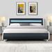 Black&White Led Lighting Upholstered Queen Bed, 90.9''L*63.8''W*25''H, 86.24LBS