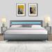 Gray Led Lighting Upholstered Queen Bed, 90.9''L*63.8''W*25''H, 86.24LBS