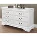Norman Contemporary White Wooden Space-saving 6-Drawer Double Dresser