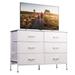 Wide Dresser with 6 Drawers, TV Stand for 50" TV, Entertainment Center with Metal Frame, Wooden Top