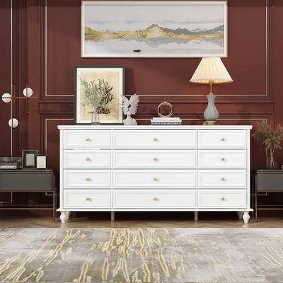 63"W Wood Dresser Bedroom Storage Drawer Organizer Closet 12 Drawer
