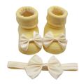 wofedyo Baby Essentials Children Kids Socks Soft Bottom Toddler Shoes Socks Bowkot Princess Socks Floor Socks 1Pc Socks + 1Pc Bow Hairband Baby Socks