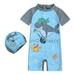 wofedyo Baby Boy Clothes Toddler Kids Baby Boys Girls Swimsuit 1 Piece Zipper Bathing Suit Swimwear with Hat Rash Guard Surfing Suit Upf 50+ Baby Clothes
