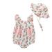 wofedyo baby girl clothes Bodysuit Sunsuit Baby Romper Straps Girls Print Hat Girls Romper&Jumpsuit baby clothes