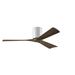 Matthews Fan Company IR3H-WH-WA-52 - Irene-3H three-blade flush mount paddle fan in Gloss White finish with 52â€� solid walnut tone blades.