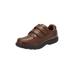 Extra Wide Width Men's Double Adjustable Strap Comfort Walking Shoe by KingSize in Brown (Size 10 EW)