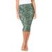 Plus Size Women's Curvy Colorblock Pencil Skirt by Catherines in Olive Green Texture (Size 2X)