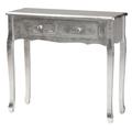 Newton Classic And Traditional Silver Finished Wood 2-Drawer Console Table by Baxton Studio in Silver