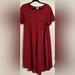 Lularoe Dresses | Lularoe Carly High Low Swing Dress Size L Euc | Color: Red | Size: L