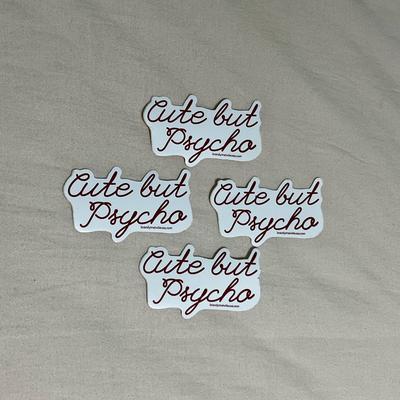 Brandy Melville Other | 4 Pk "Cute But Psycho" Brandy Melville Stickers | Color: Red/White | Size: Os