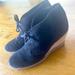 J. Crew Shoes | Black Suede Wedge Heel Lace Up Booties Size Us 9 J Crew Macalister | Color: Black | Size: 9