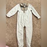 Burberry One Pieces | Burberry Nova Check Onesie Long Sleeve Footed Size 12 Months | Color: Tan/White | Size: 12mb