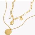 Madewell Jewelry | Madewell Locket Charm Necklace Set | Color: Gold | Size: Os