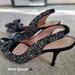 Kate Spade Shoes | Kate Spade Charm Glitter Silver/Black Slingback Heels Size 7 | Color: Black/Silver | Size: 7