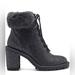 Jessica Simpson Shoes | Deliah Studded Block Heel Bootie With Faux Fur Trim Jessica Simpson 6 - Nib | Color: Black | Size: 6