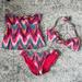 American Eagle Outfitters Swim | American Eagle Outfitters Aeo Striped Bikini Tankini 3 Pc Setsz L | Color: Pink | Size: L