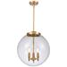 Beacon 17" 3 Light Satin Gold Pendant w/ Clear Shade