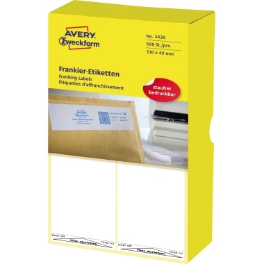 Avery Zweckform Frankieretikett 3439 Einzel 130x40mm 500 St./Pack. Image