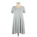 Silence and Noise Casual Dress - A-Line: Gray Solid Dresses - Women's Size Small