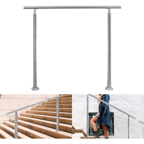 80cm Treppengeländer Edelstahl Handlauf Geländer für Treppen Brüstung Balkon mit 0 Querstreben,