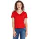 Tommy Jeans Damen T-Shirt Kurzarm TJW Slim Soft V-Ausschnitt, Rot (Deep Crimson), XL